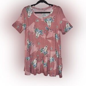 Floral Print Short Sleeve Women's Top NWOT